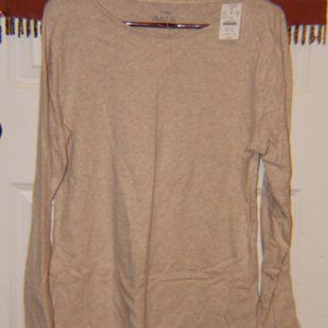 NWT Tan J. Crew Artist Tee Size L Longsleeve